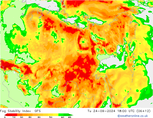 Fog Stability Index GFS mar 24.09.2024 18 UTC