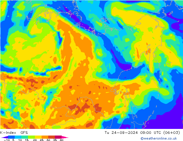 K-Index GFS mar 24.09.2024 09 UTC