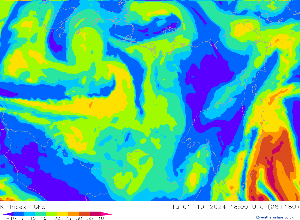 K-Index GFS mar 01.10.2024 18 UTC