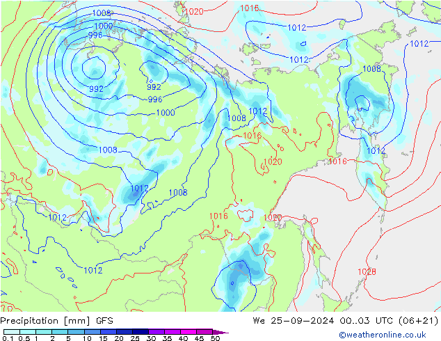 Precipitation GFS We 25.09.2024 03 UTC