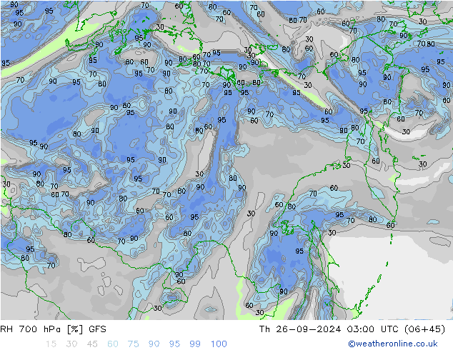 RH 700 hPa GFS  26.09.2024 03 UTC