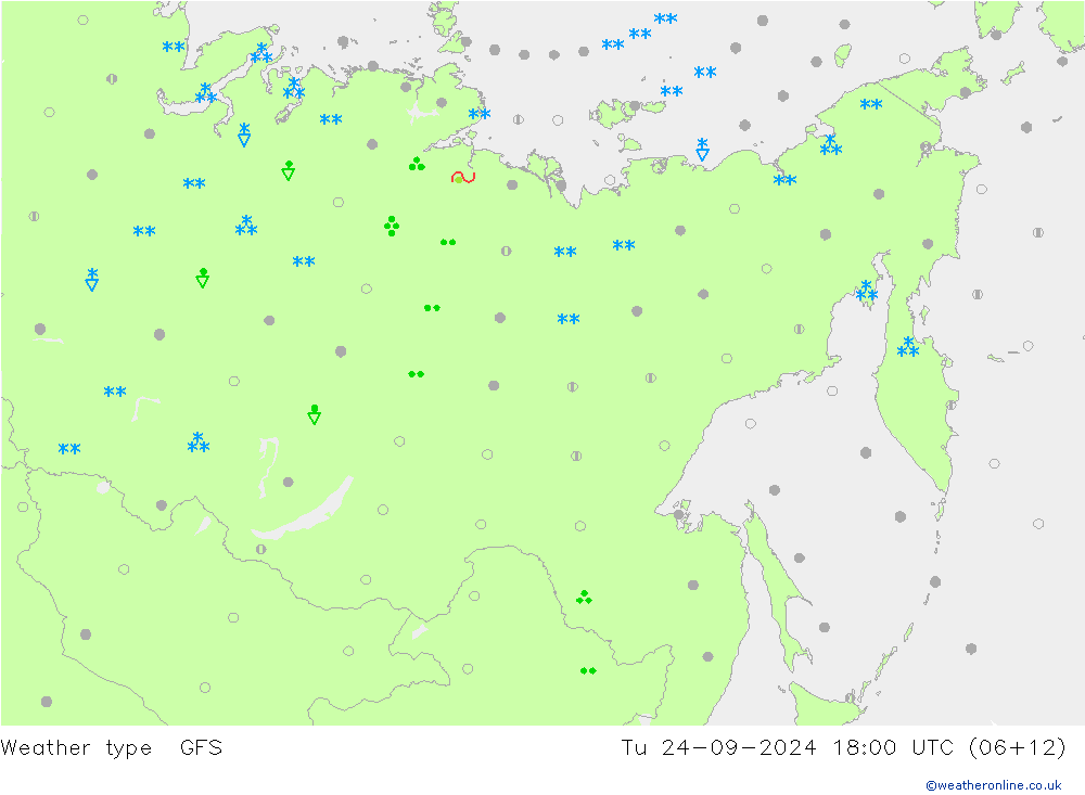 Weather type GFS Tu 24.09.2024 18 UTC