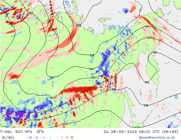 T-Adv. 500 hPa GFS So 28.09.2024 06 UTC