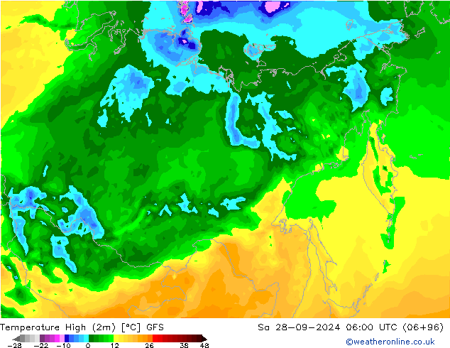 Max.  (2m) GFS  28.09.2024 06 UTC