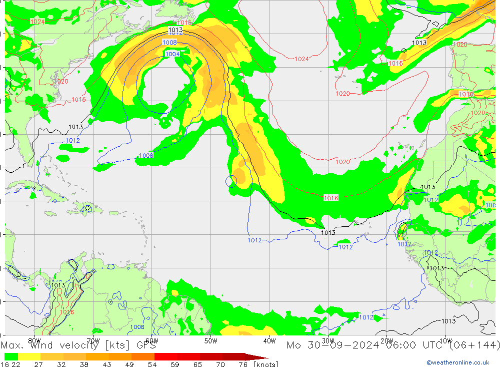 Max. wind velocity GFS Po 30.09.2024 06 UTC