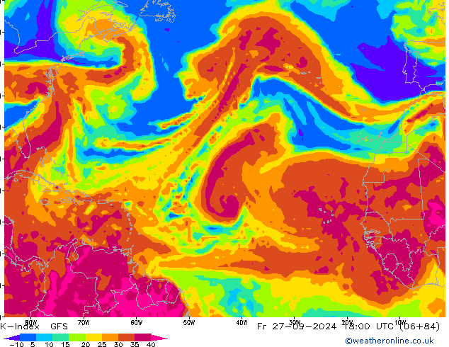 K-Index GFS ven 27.09.2024 18 UTC