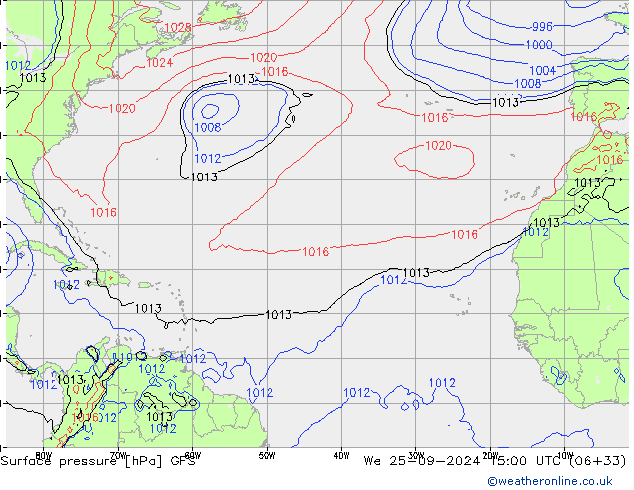 приземное давление GFS ср 25.09.2024 15 UTC