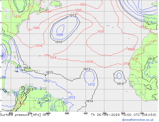 Surface pressure GFS Th 26.09.2024 12 UTC