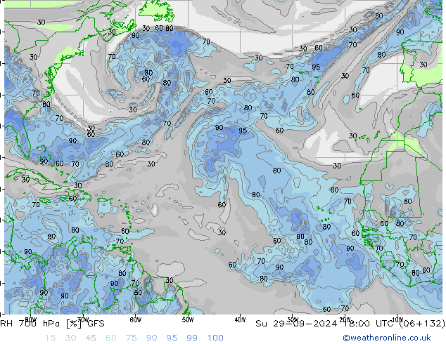 RH 700 hPa GFS Su 29.09.2024 18 UTC