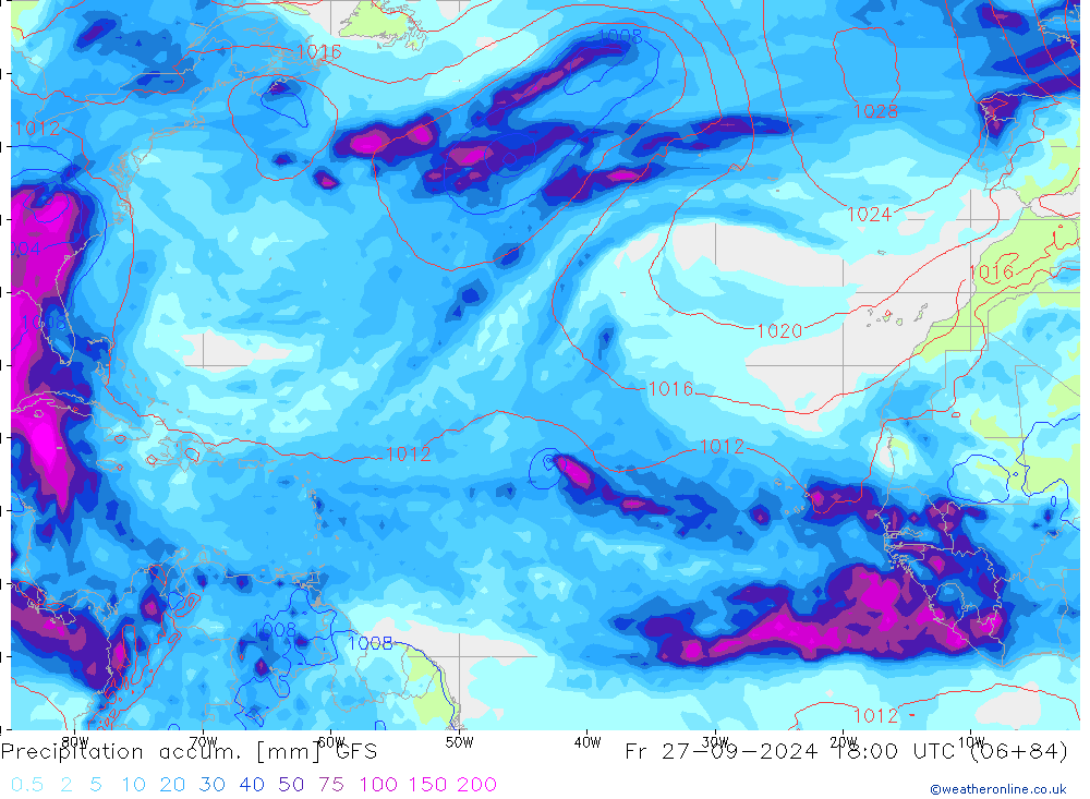 Precipitation accum. GFS Fr 27.09.2024 18 UTC