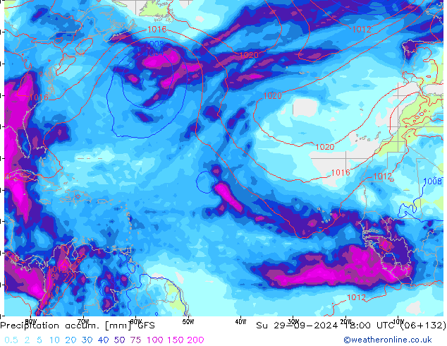 Precipitación acum. GFS dom 29.09.2024 18 UTC