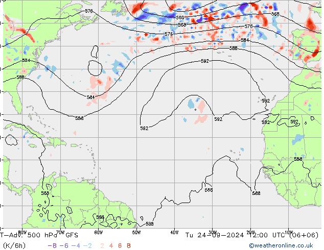 T-Adv. 500 hPa GFS Tu 24.09.2024 12 UTC