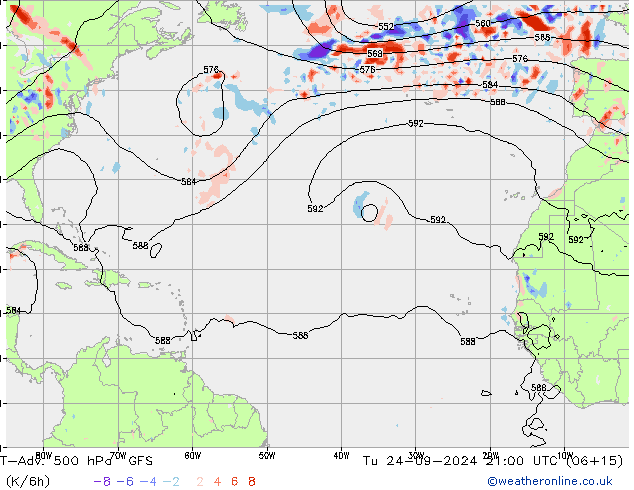 T-Adv. 500 hPa GFS mar 24.09.2024 21 UTC