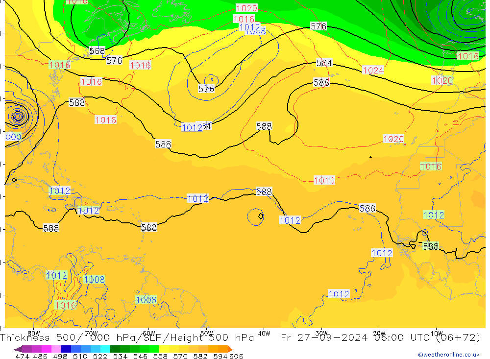 Thck 500-1000hPa GFS Fr 27.09.2024 06 UTC