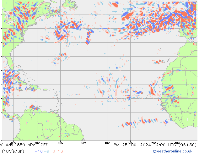 V-Adv. 850 hPa GFS We 25.09.2024 12 UTC