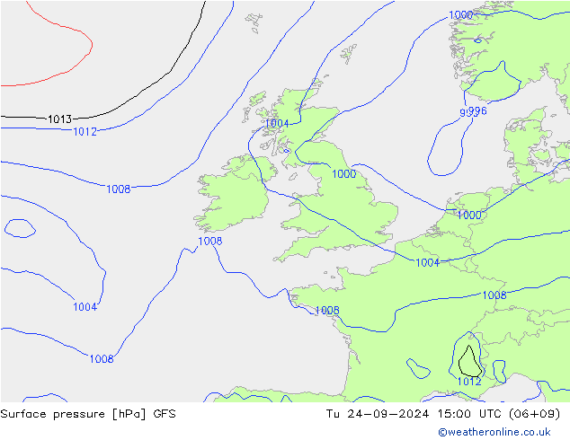 Bodendruck GFS Di 24.09.2024 15 UTC