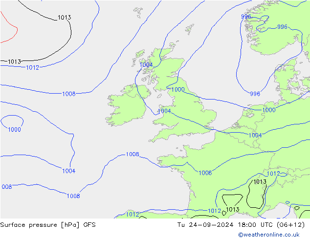 GFS: Út 24.09.2024 18 UTC