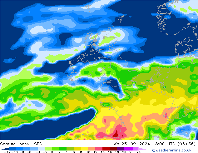 Soaring Index GFS St 25.09.2024 18 UTC