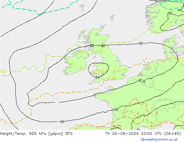 Height/Temp. 925 hPa GFS Th 26.09.2024 03 UTC