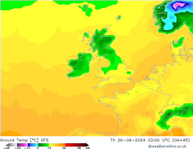 Ground Temp GFS Th 26.09.2024 03 UTC