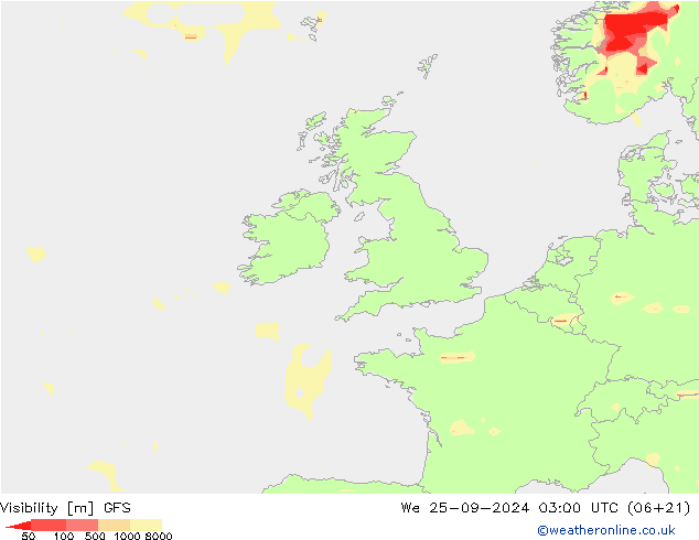 Zicht GFS wo 25.09.2024 03 UTC