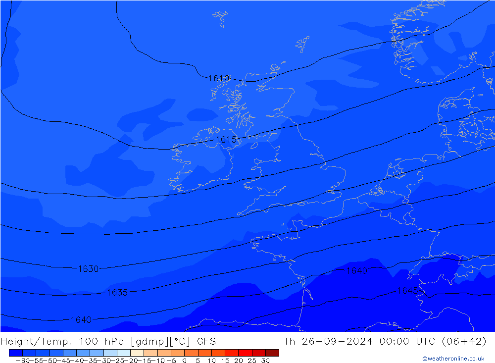 Height/Temp. 100 hPa GFS  26.09.2024 00 UTC