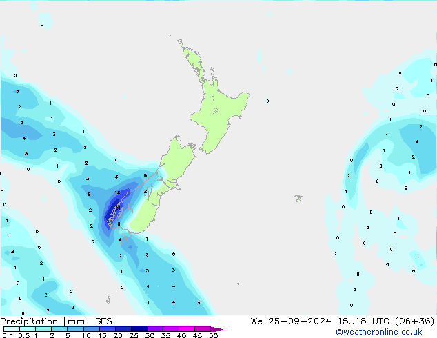 Niederschlag GFS Mi 25.09.2024 18 UTC