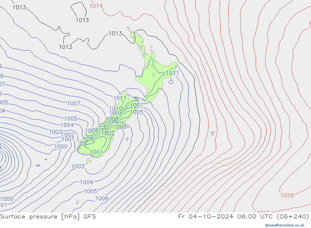 Yer basıncı GFS Cu 04.10.2024 06 UTC