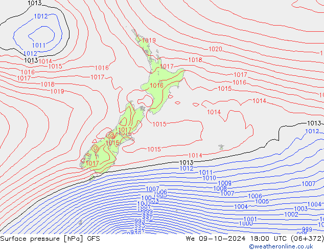 GFS: Çar 09.10.2024 18 UTC