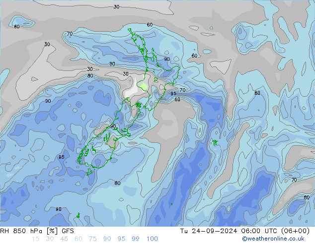 RH 850 hPa GFS mar 24.09.2024 06 UTC