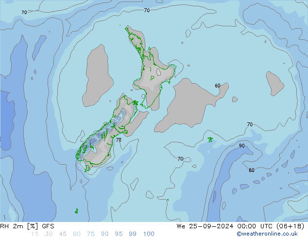 RH 2m GFS We 25.09.2024 00 UTC