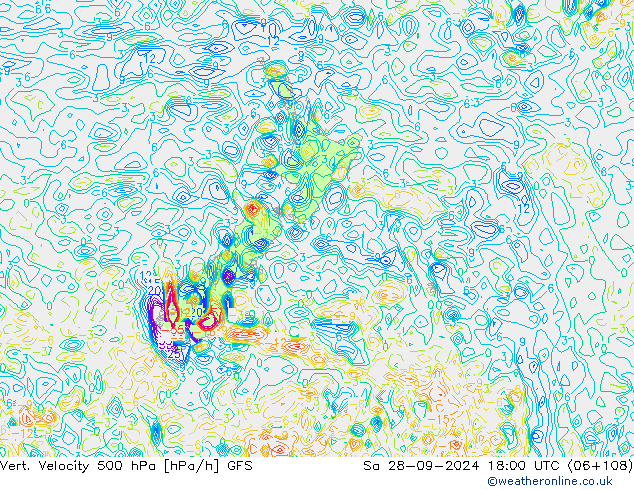 Vert. Velocity 500 hPa GFS Sa 28.09.2024 18 UTC