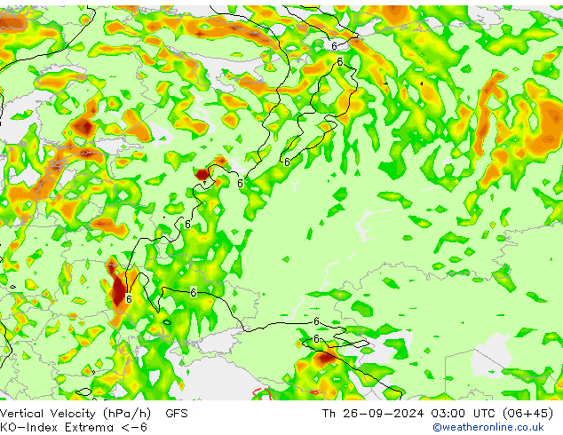 Convection-Index GFS Th 26.09.2024 03 UTC