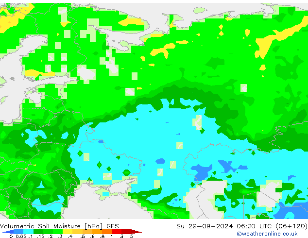 Volumetric Soil Moisture GFS nie. 29.09.2024 06 UTC