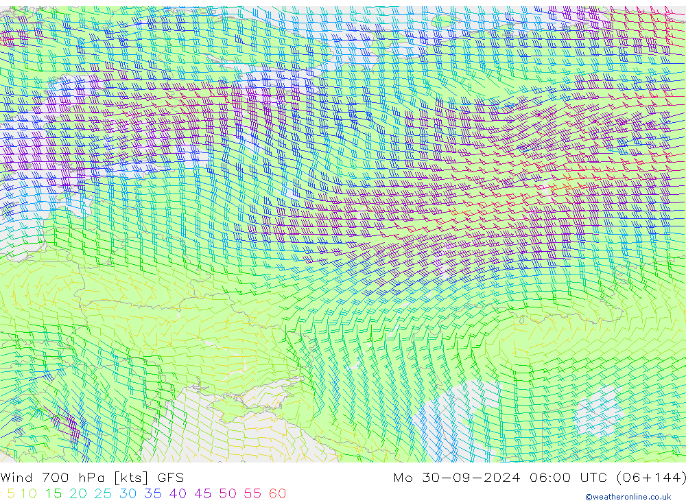  700 hPa GFS  30.09.2024 06 UTC