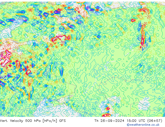 Vert. snelheid 500 hPa GFS do 26.09.2024 15 UTC