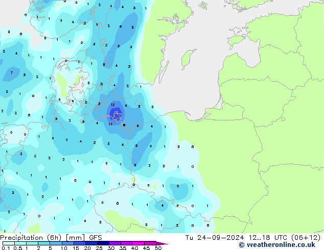 Z500/Rain (+SLP)/Z850 GFS wto. 24.09.2024 18 UTC