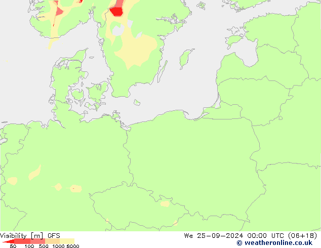 Visibility GFS We 25.09.2024 00 UTC