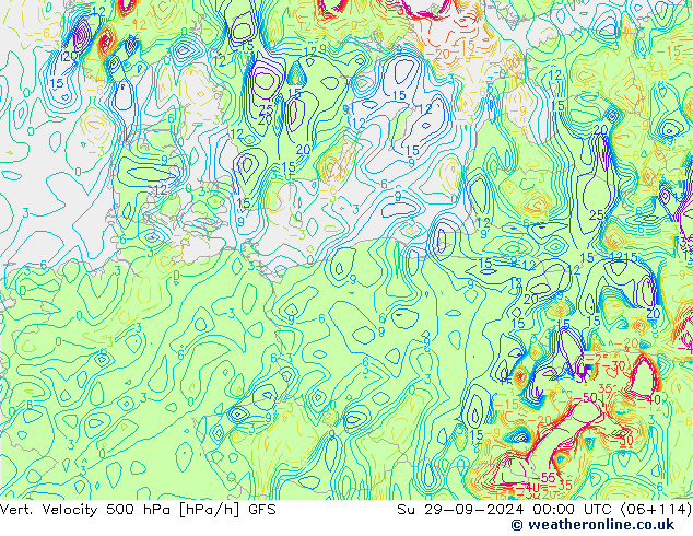 Vert. Velocity 500 hPa GFS dim 29.09.2024 00 UTC