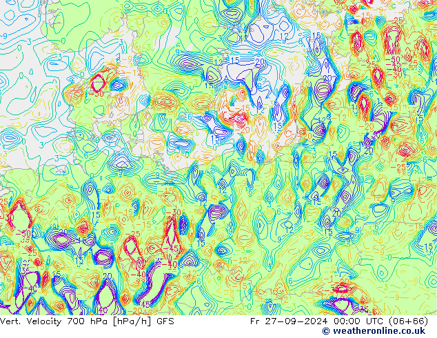 Vert. Velocity 700 hPa GFS ven 27.09.2024 00 UTC