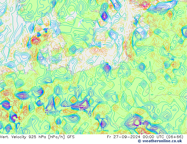 Vert. Velocity 925 hPa GFS  27.09.2024 00 UTC