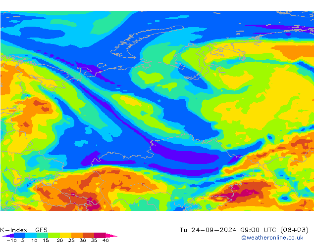 K-Index GFS Ter 24.09.2024 09 UTC