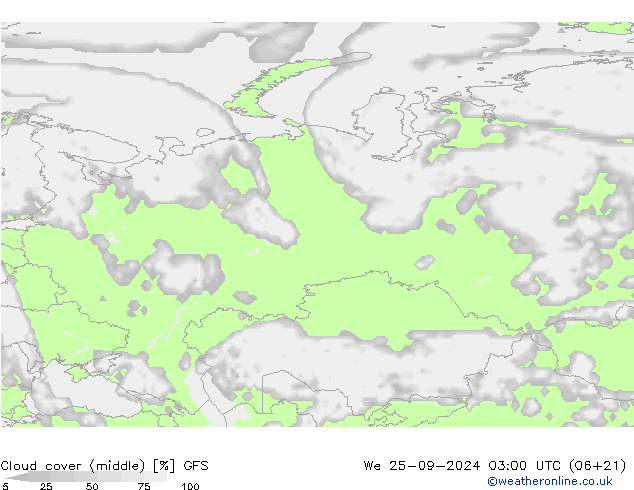 nuvens (médio) GFS Qua 25.09.2024 03 UTC