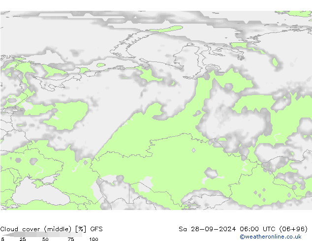 Nubes medias GFS sáb 28.09.2024 06 UTC