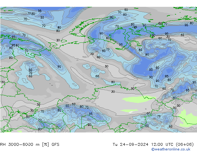 RH 3000-6000 m GFS Ter 24.09.2024 12 UTC