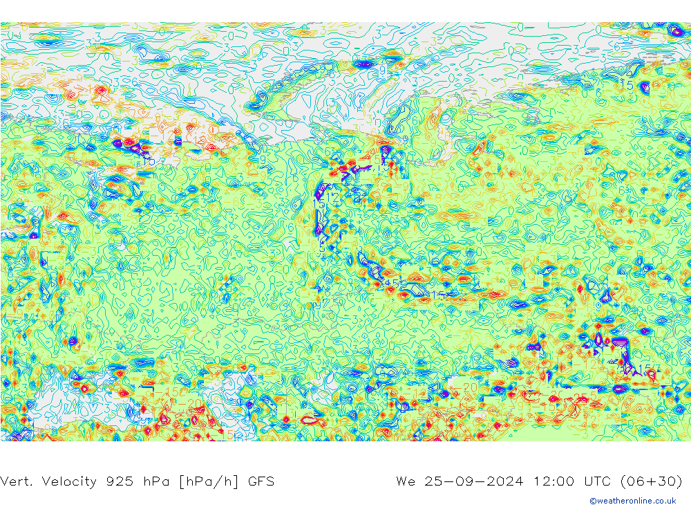 Vert. Velocity 925 hPa GFS We 25.09.2024 12 UTC