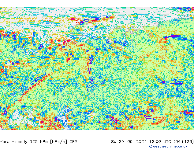 Vert. Velocity 925 hPa GFS dom 29.09.2024 12 UTC