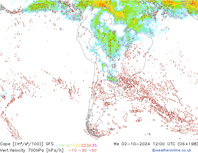 Cape GFS ср 02.10.2024 12 UTC