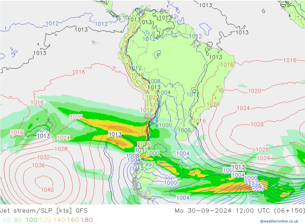 Straalstroom/SLP GFS ma 30.09.2024 12 UTC