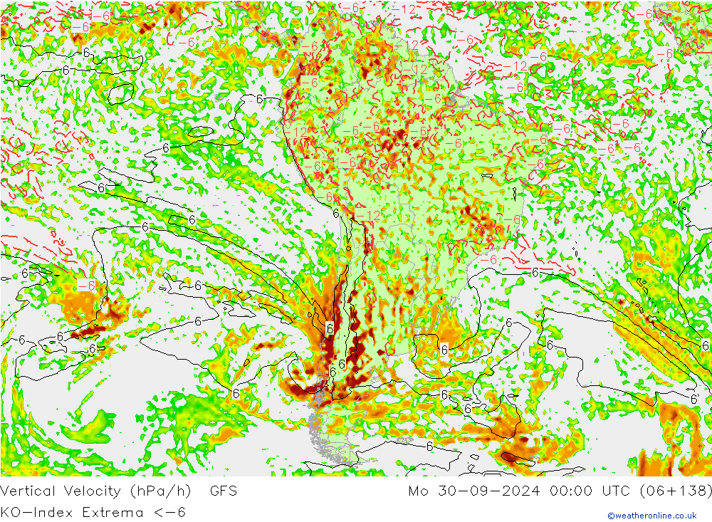 Konveksiyon - İndeks GFS Pzt 30.09.2024 00 UTC